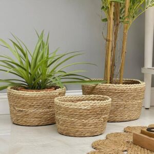 طقم سلال قش 3 قطع مرماو