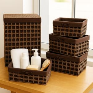 طقم سلال تخزين اورجان 5 قطع - بني