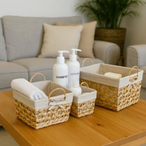 طقم سلال خوص مربعة كونتا - 3 قطع