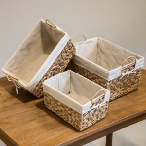 طقم سلال خوص مستطيلة كونتا - 3 قطع