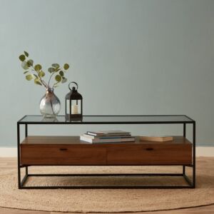 طاولة قهوة بسطح زجاج من روبي
