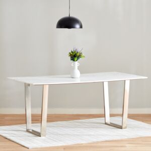 طاولة طعام 6 مقاعد بسطح رخام من سيلفرادو