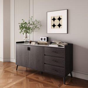 خزانة جانبية بسطح من الحجر الملبد ببابين و3 أدراج من مارويل