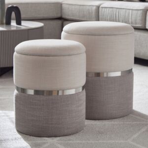 طقم مقعد ومسند قدم بمساحة تخزين قطعتين من كلوديا