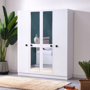 دولاب ملابس 4 أبواب مع 2 مرآة من ستار