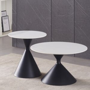 طقم طاولات من الحجر الملبد قطعتين - سيبريس