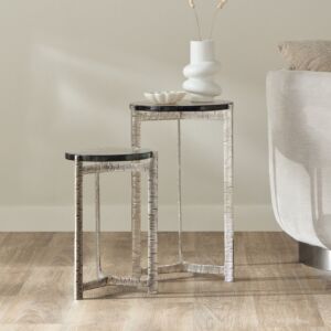 طقم طاولات جانبية سطح زجاج - إلسون