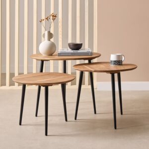 طقم طاولة جانبية خشب صلب ليك