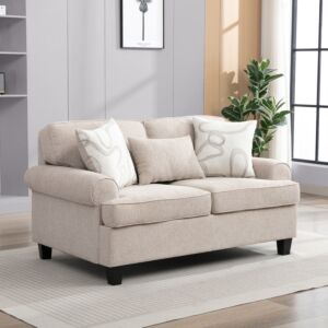 كنبة قماش مقعدين مع 3 وسائد كامبريدج من مانهاتن