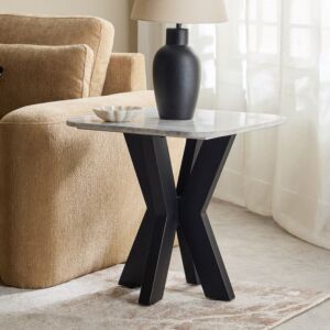 طاولة جانبية بسطح رخام أصلي من بول