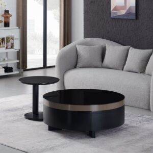 طقم طاولة قهوة بسطح زجاجي إليجانس قطعتين