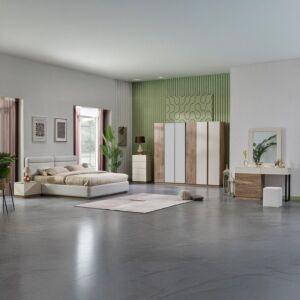 طقم غرفة نوم كينج 6 قطع من ليونا - 180x200 سم