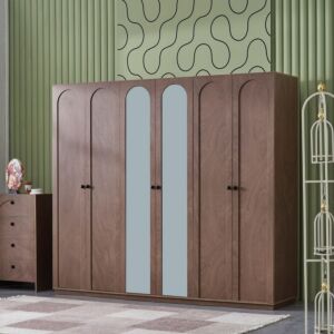 خزانة ملابس بـ6 أبواب مع مرآة من ملبورن