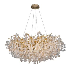 ثريا علاقي دائري غيمة زجاج مشغول يدوي - ذهبي