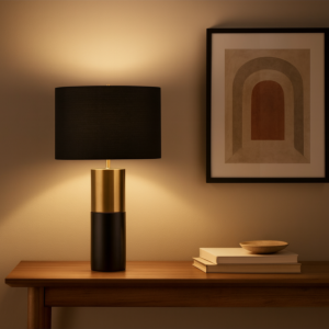 ابجورة طاولة ماريكي - اسود وذهبي