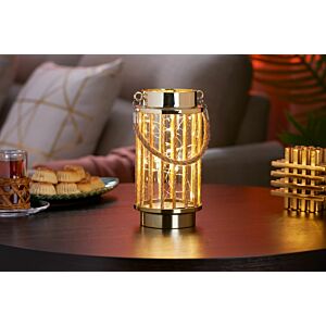 فانوس مع ضوء ليد جونينث - ذهبي