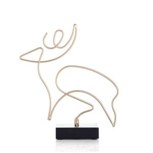 تحفة ديكور فنية معدنية على شكل غزال بتصميم أنيق و معاصر لون بيج 