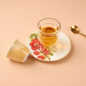 طقم شاي وقهوة من مجموعة تروبيكا 18 قطعة - أبيض