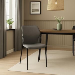 كرسي طعام الين - رمادي واسود