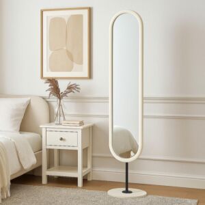 مرآة أرضية صوفيا 169 سم - ابيض