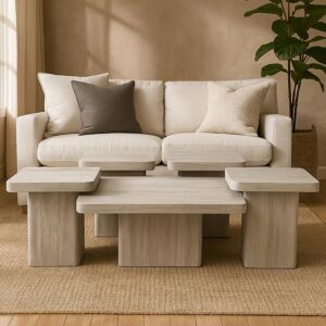 طقم طاولة قهوة فايد - 5 قطع - رمادي