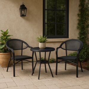 طقم جلسة خارجية سابرينا - 3 قطع - اسود