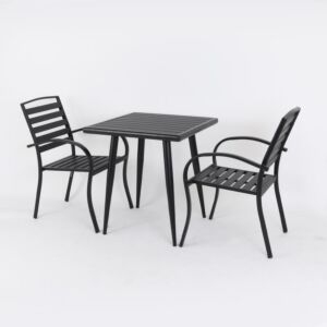 طقم طاولة مع مقعدين خارجي شينزو - اسود