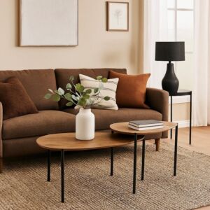 طقم طاولة قهوة ميراس - بني واسود