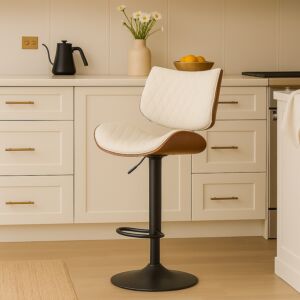 كرسي مرتفع آسيا - اسود وابيض