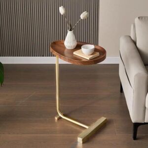 طاولة جانبية لاتيا - بني غامق