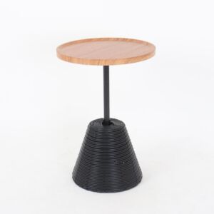 طاولة خدمة خشب بقواعد خزف رونا - أسود