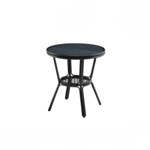 طاولة خارجية دائرية 60 سم بارو - رمادي واسود