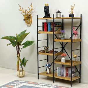 ستاند حديد للعرض رفوف خشب فيو