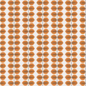 ورق جدران تصميم اسكندافي لويزا - برتقالي و متعدد الالوان