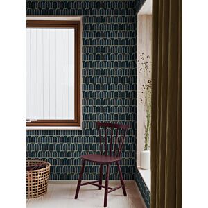 ورق جدران هندسي منقوش - ازرق
