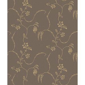 ورق جدران بطبعات زهور - بني
