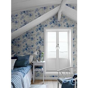 ورق جدران روديس - ازرق وابيض