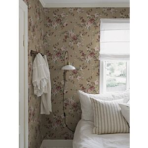 ورق جدران منقوش نويبي - بني داكن