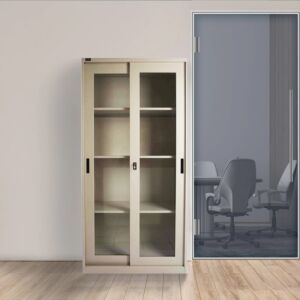 دولاب مكتبي بأبواب زجاجية