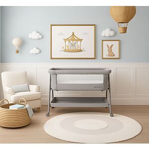 سرير اطفال سويز - رمادي