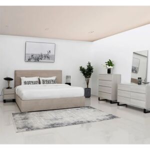 طقم غرفة نوم 6 قطع كينغ 180x200 تورينو - بيج ومتعدد الالوان