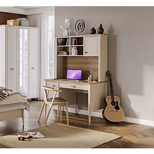 طاولة مكتب مع رف موغلا - كريمي وبني