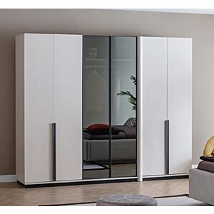 دولاب ملابس بونتي 6 ابواب - أبيض وأسود