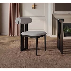 كرسي طاولة طعام لووب - رمادي واسود