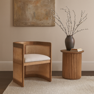 كرسي رتان هايلدرن - بني وبيج