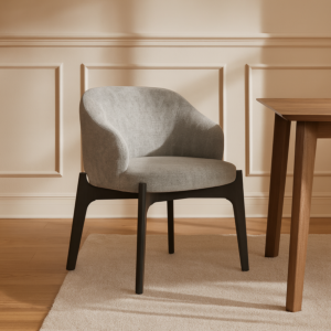 كرسي طاولة طعام كانيون - رمادي واسود