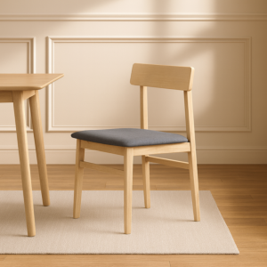 كرسي طاولة طعام ايريا - رمادي وبيج