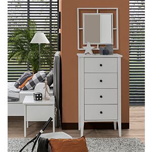 طاولة تزيين دايون مع مرآة - أبيض