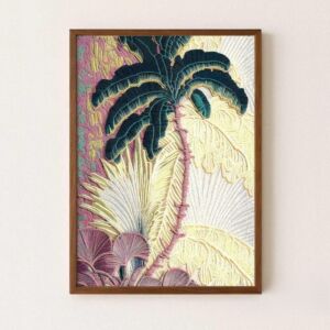 لوحة جدارية 90x120 سم نخلة تطريز - برواز اسود غير مجوف