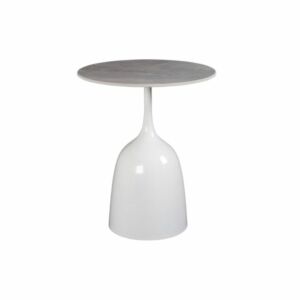 طاولة جانبية ليدر - ابيض ورمادي